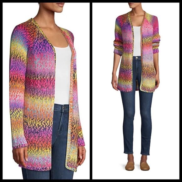 💕WILDFOX💕 Aspen Cardigan ~ Multi Colored Rainbow - Picture 6 of 16